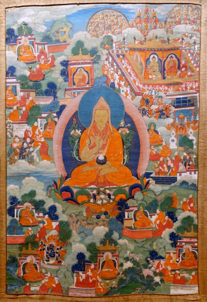 Tsong-kha-pa, 1644-1911 AD, thangka - Sichuan University Museum - Chengdu, China - DSC06193