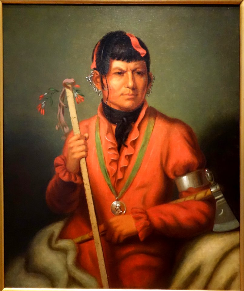 Tshi-Zun-Hau-Kau (He-Who-Runs-with-Deer) by Henry Inman, Winnebago, c. 1832-1833, oil on canvas - De Young Museum - DSC00981
