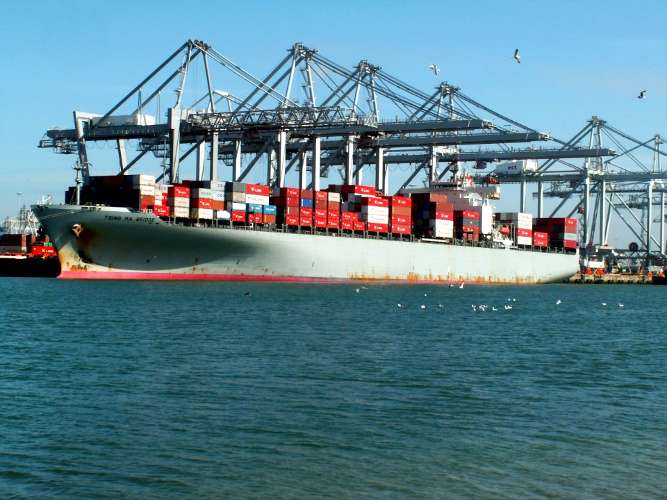 Tsing Ma Bridge p1, at the Amazone harbour, Port of Rotterdam, Holland 29-Mar-2006