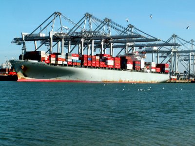 Tsing Ma Bridge p1, at the Amazone harbour, Port of Rotterdam, Holland 29-Mar-2006