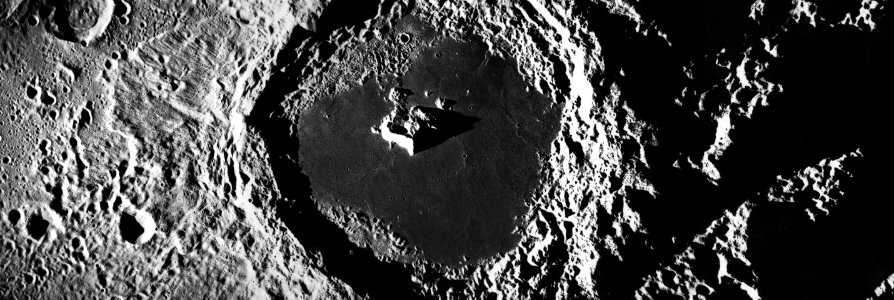 Tsiolkovskiy crater Apollo 17 mosaic photo