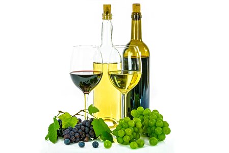 Wine glasses glass grapes photo