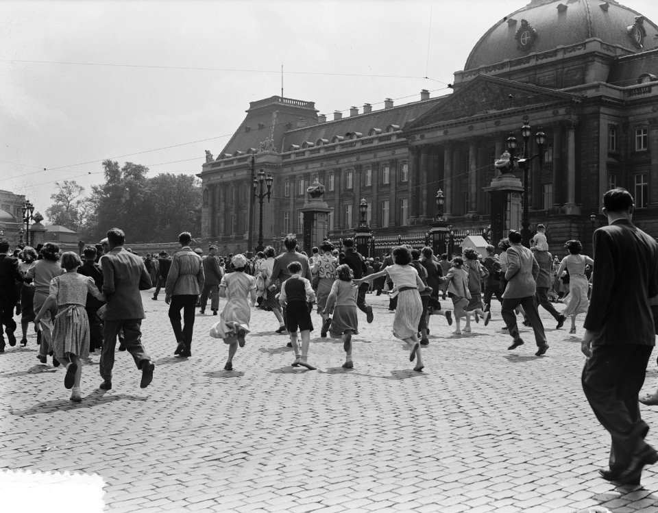Troonopvolging door Koning Boudewijn Belgie. Paleis met publiek, Bestanddeelnr 904-6901
