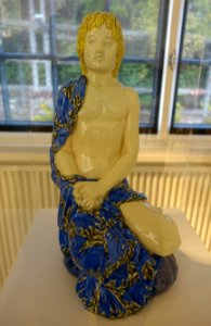 Truth by Bernhard Hoetger, Tonwerke Kandern, from the Light and Shadow series, 1911-1912, majolica - Museum Künstlerkolonie Darmstadt - Mathildenhöhe - Darmstadt, Germany - DSC06059