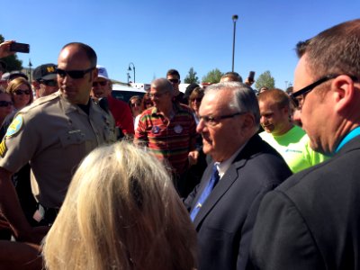 Trump Rally Sheriff Joe Arpaio in crowd, Prescott Valley, Arizona