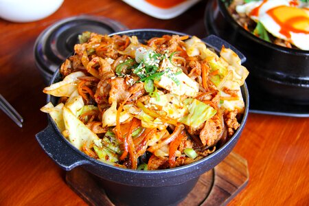 Fried korean food dinner photo