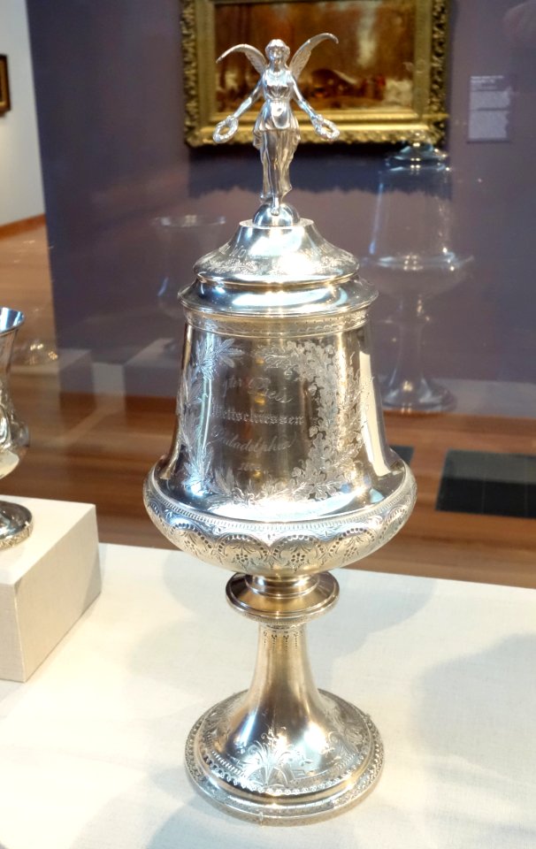 Trophy cup with cover, Peter L. Krider Company, 1876, silver - De Young Museum - DSC00864