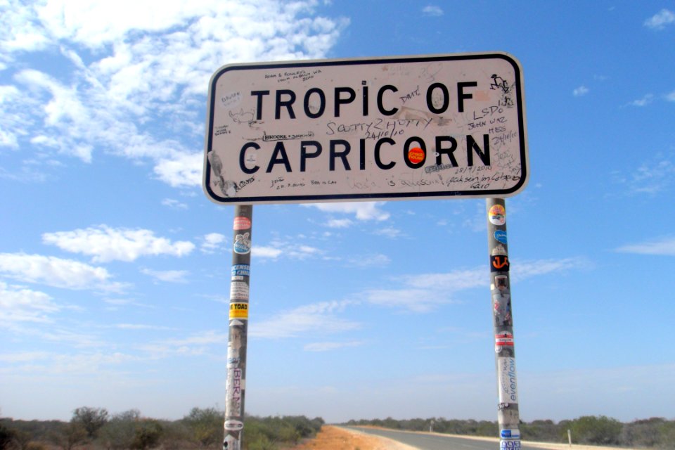 Tropic of Capricorn road sign WA