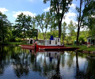 Tugboat-style pleasure boat in Michigan