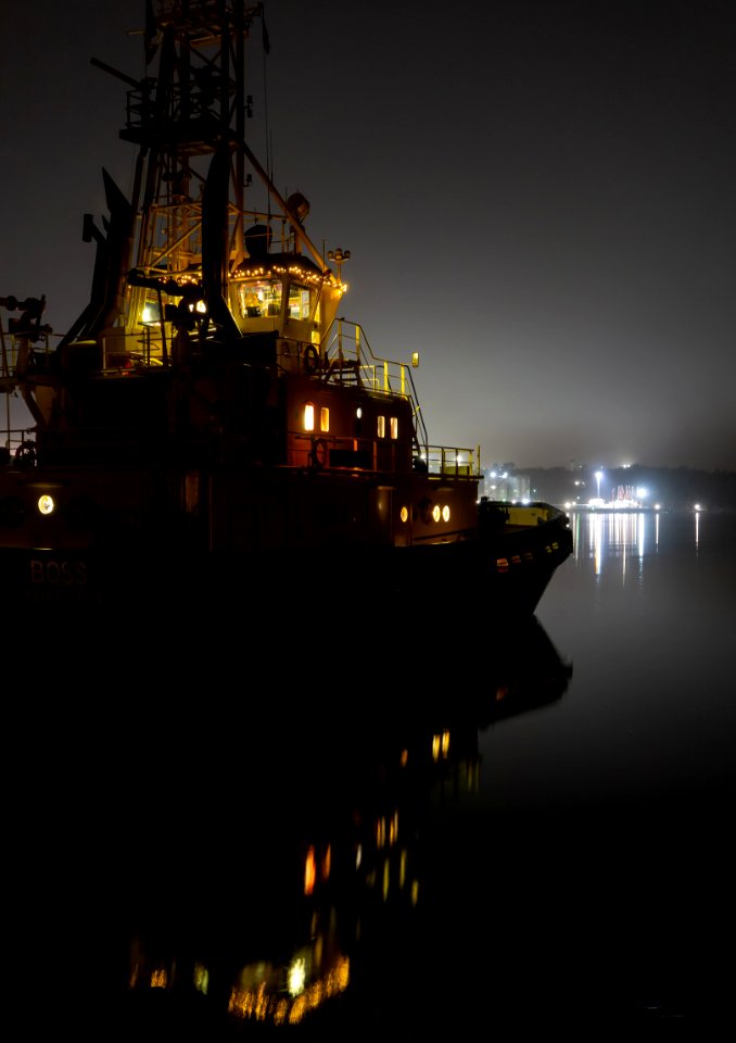 Tugboat Boss on a foggy night 1