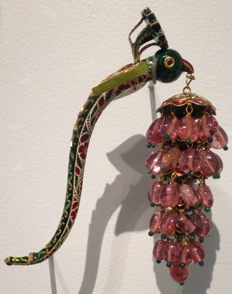 Turban ornament in the form of a bird, northern India, 19th century, gold, gemstones and enamel, Honolulu Academy of Arts
