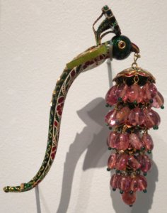 Turban ornament in the form of a bird, northern India, 19th century, gold, gemstones and enamel, Honolulu Academy of Arts