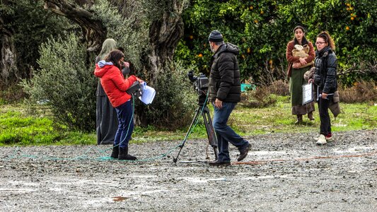 Shooting cameraman filming