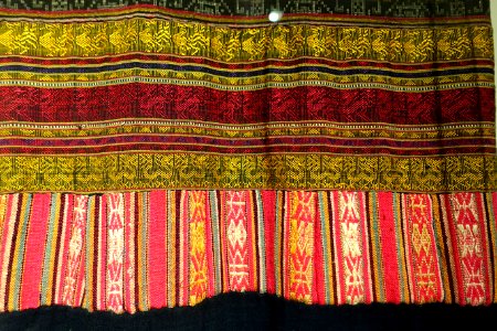 Tubular skirt, Muong, Hoa Binh, 1958, view 2, handmade cotton, natural dyes - Vietnamese Women's Museum - Hanoi, Vietnam - DSC03932
