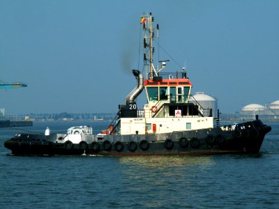 Tug 20 IMO 6503799 in front of Berendrecht locks, Antwerp, Belgium 21-Sep-2005 photo-1