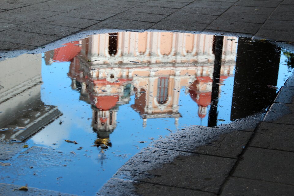 Mirroring puddle water