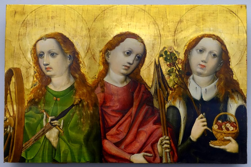 Tucher Altarpiece predella panels, 2 of 3, from the Augustiner-Emeritenkirche, Nuremberg, c. 1440, painting on coniferous wood - Germanisches Nationalmuseum - Nuremberg, Germany - DSC02883