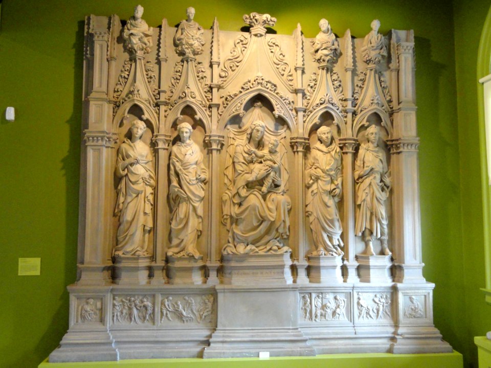 Trenta Chapel Retable, 1416, by Jacopo della Quercia, St. Ursula, St. Lawrence, Madonna and Child, St. Jerome, King Richard - Plaster Cast Collection - George Walter Vincent Smith Art Museum - DSC03657