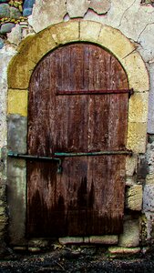 Weathered old door entrance photo