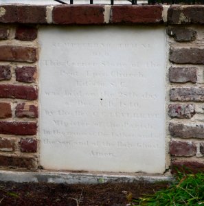 Trinity Episcopal Church (Edisto Island, SC) cornerstone
