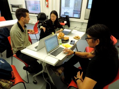Trio editing at MFA WMNYC jeh