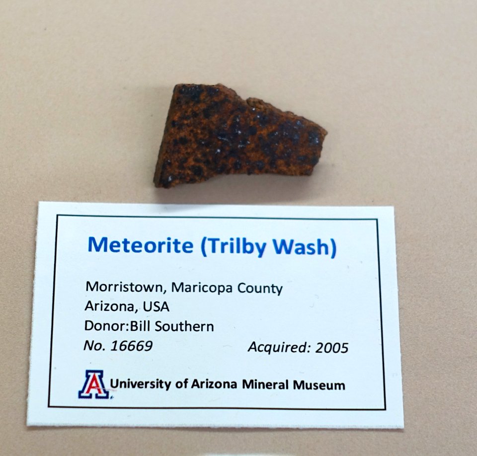 Trilby Wash meteorite - University of Arizona Mineral Museum - University of Arizona - Tucson, AZ - DSC08459