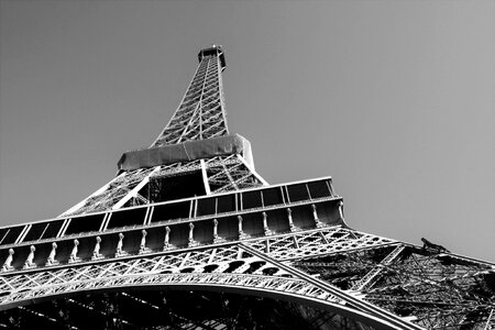 Eiffel tower paris black and white photo