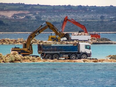 Truck working construction
