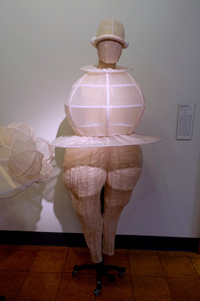 Triadic Ballet costume 3, Oscar Schlemmer, 1922, recreated by Rachel Ashley Wilkins, organza, muslin, rigilene, steel - University of Arizona Museum of Art - University of Arizona - Tucson, AZ - DSC08064