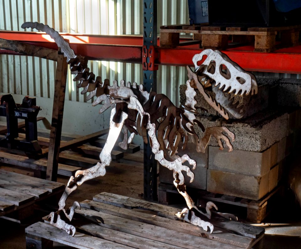 T-Rex steel sculpture
