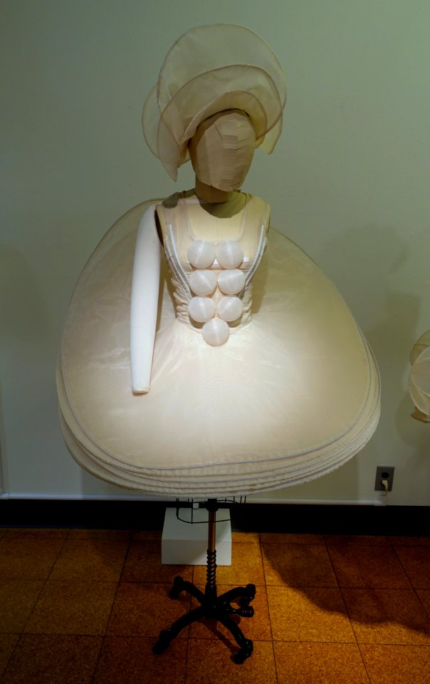 Triadic Ballet costume 1, Oscar Schlemmer, 1922, recreated by Rachel Ashley Wilkins, organza, muslin, rigilene, steel - University of Arizona Museum of Art - University of Arizona - Tucson, AZ - DSC08057