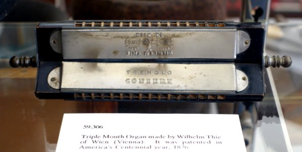 Triple Mouth Organ, Wilhelm Thie, Vienna, patented 1876 - Bennington Museum - Bennington, VT - DSC08620