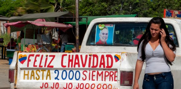 Truck supporter of President Chavez