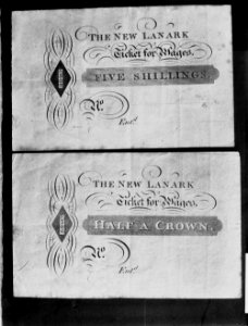 Truck system of payment, the New Lanark ticket for wages, RO & Co. (1294600)