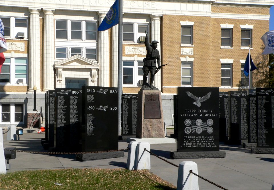 Tripp County, SD veterans memorial from SSW 1