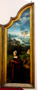 Triptych of The Crucifixion Flanked by the Kneeling Donor and His Wife, by Joos van Cleve, view 4, 1500-1550 AD, oil on panel - National Museum of Western Art, Tokyo - DSC08119