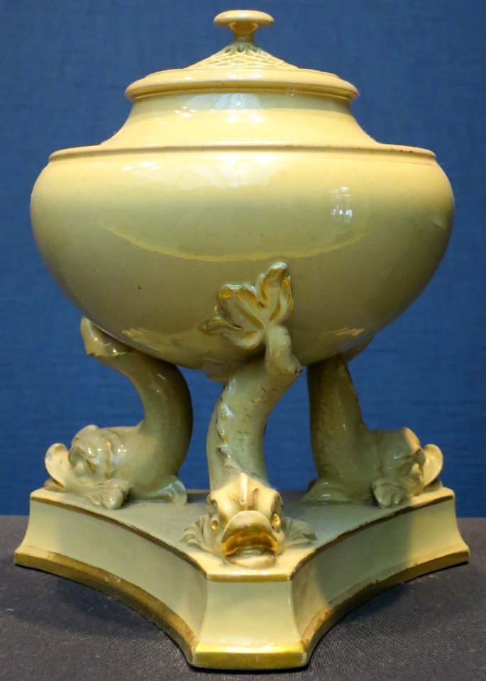 Tripod incense burner with cover, Wedgwood and Company, c. 1805-15, stoneware, Dayton Art Institute