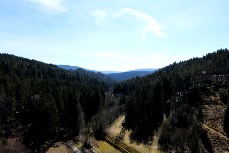 Valley from Schwarzenbachtalsperre dam 2020-03-15 07