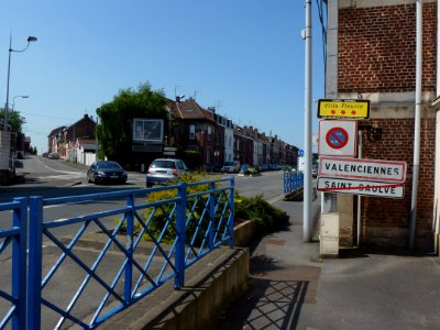 Valenciennes(Nord, Fr) city limit sign