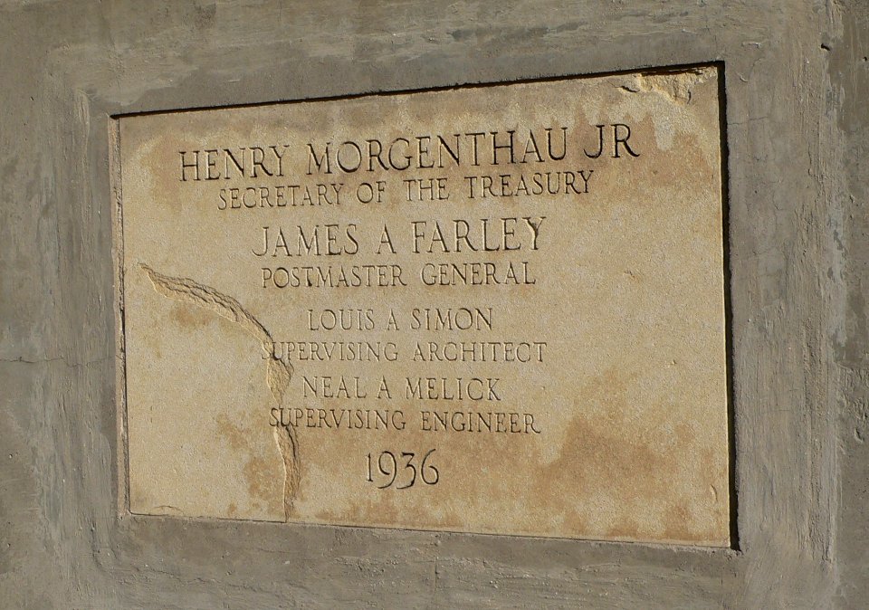 Valentine, Nebraska former post office cornerstone
