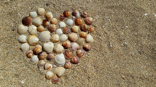 Love i love you heart in sand photo