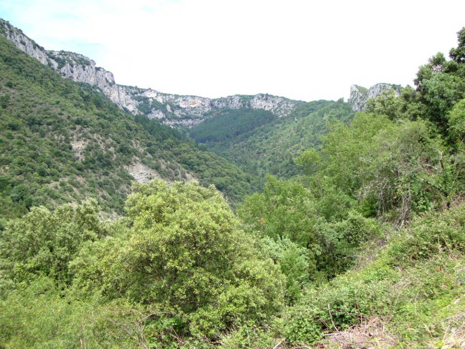 Vallon-Pont-d'Arc (Ardèche, Fr) le cirque Chames (au fond le Tioure)