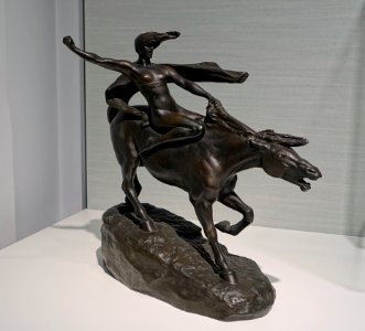 Valkyrie riding, by Stephan Abel Sinding, 1908, bronze - Hessisches Landesmuseum Darmstadt - Darmstadt, Germany - DSC00737