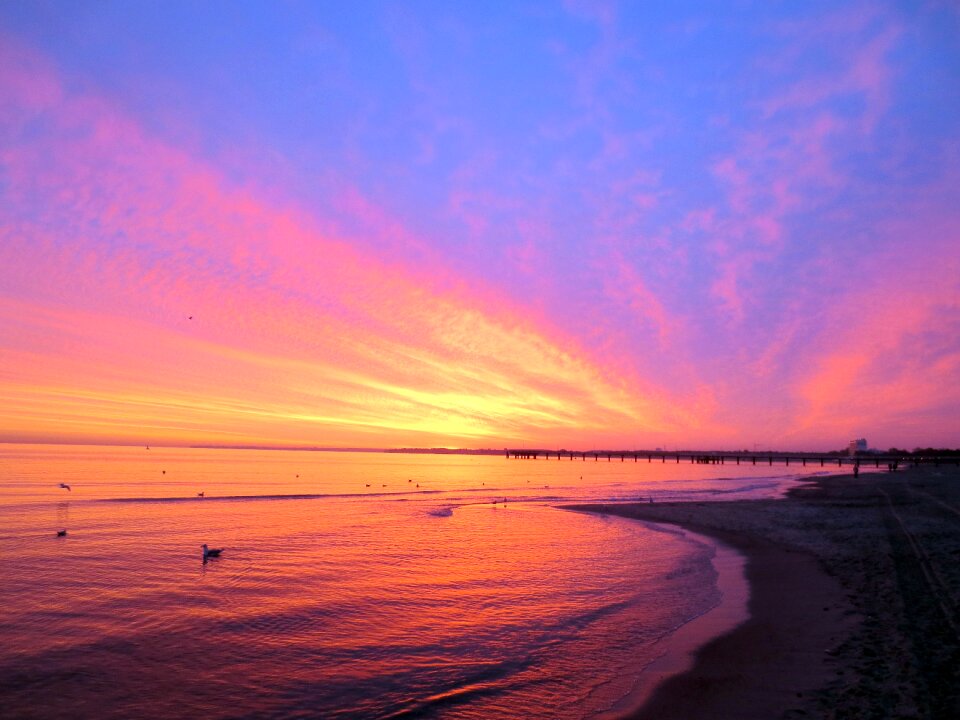 Sunrise baltic sea skies photo