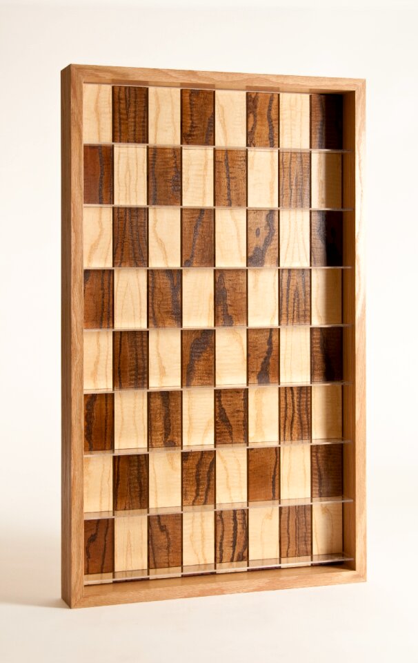 Vertical chess board wood
