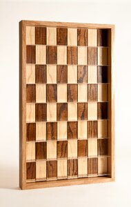 Vertical chess board wood photo