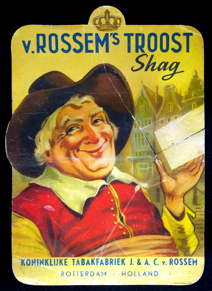 V Rossems Troost shag kartonnen reklamebord