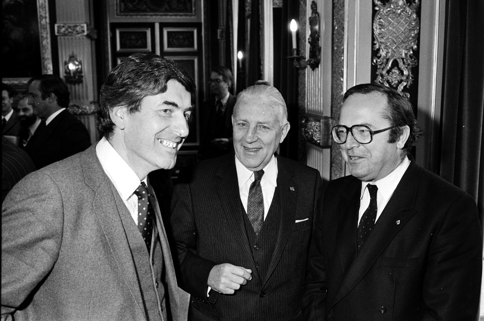 V.l.n.r. premiers Lubbers, Pierre Werner (Luxemburg) en Wilfried Martens (België, Bestanddeelnr 932-3952