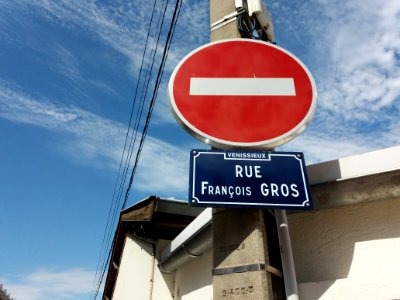 Vénissieux - Rue François Gros, plaque