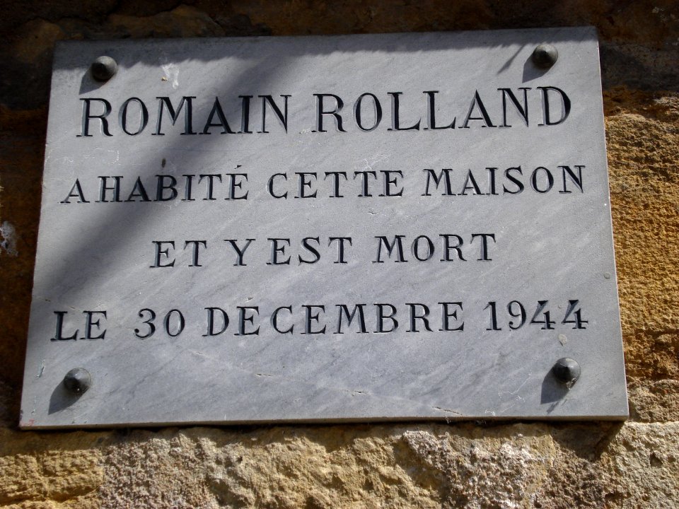 Vézelay, plaque de la maison de Romain Rolland